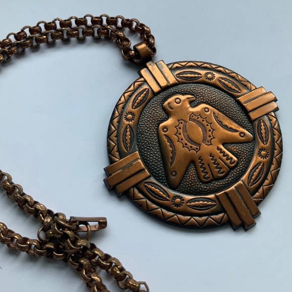VTG Native American Inspired Thunderbird Necklace - Picture 2 of 4